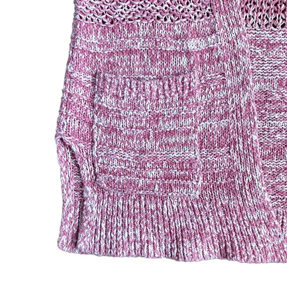 Abercrombie & Fitch Women’s Barbie pink white open front cable knit sweater XS - Picture 6 of 12
